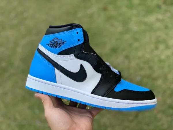 aj1 черные синие Северная Каролина высококачественные Air Jordan 1 "University Blue" черные синие Северная Каролина маленький обсидиан DZ5485-400