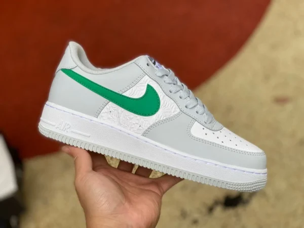 Оригинальные обручи Nike Air Force 1 AF1, белые, серые, зеленые, FD0667-001