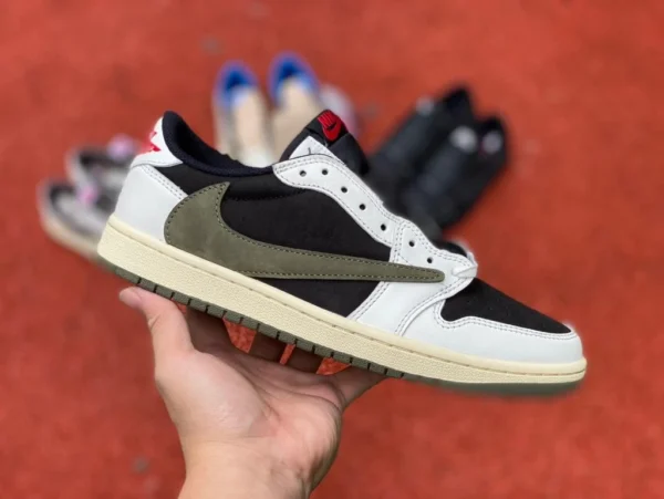 aj1 barb low top оливково-зеленый, внешняя торговля, чистый оригинал, Travis Scott x Air Jordan 1 Low OG WMNS "Olive" DZ4137