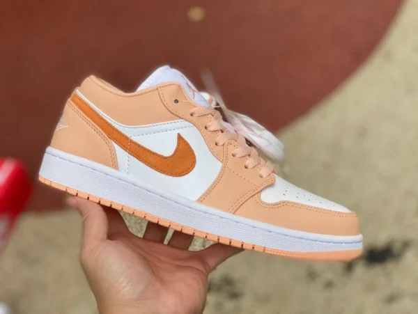 aj1 белый розовый оранжевый low Air Jordan 1 Low AJ1 белый розовый оранжевый низкие баскетбольные кроссовки в стиле ретро DC0774-801