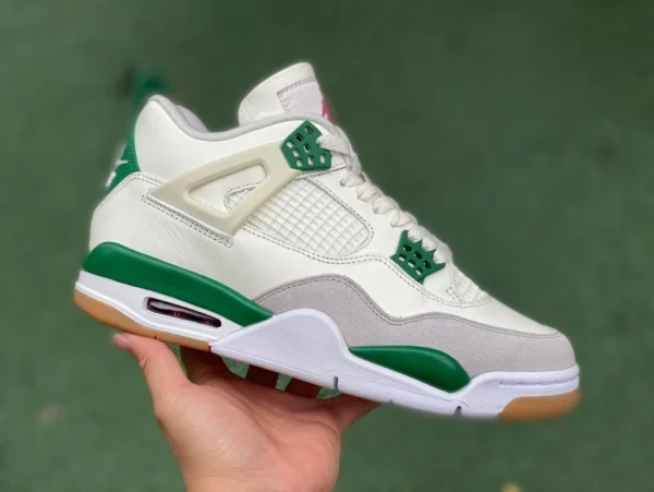 aj4sb Joint белые и зеленые детали, чистый оригинал Nike SB x Air Jordan 4 AJ4 Pine Green бело-зеленый бирюзовый SB Joint DR5