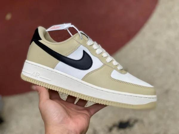 AF1 рисово-бело-черные оригинальные кроссовки Nike Air Force 1 Low AF1 рисово-бело-черные низкие кроссовки DV7186-700