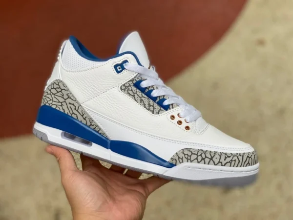 aj3 White and Blue Wizards экономичная версия Air Jordan 3 Retro «Wizards» Platinum Blue Wizards ct8532-148