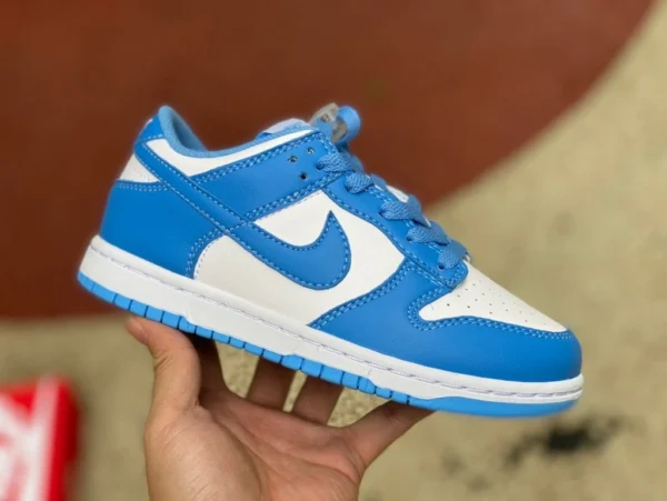 Детская обувь Dunk University Blue Mengbao Nike Dunk Low Retro "University Blue" Легкие низкие кроссовки для детей среднего возраста University Blue CW1