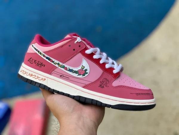 Dunk белая розовая роза по индивидуальному заказу Nike Dunk Low Gypsy Rose cw1590-100