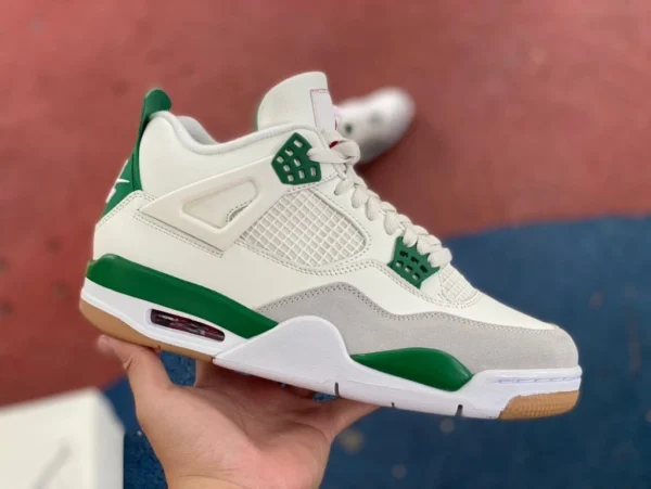 aj4sb шарнир бело-зеленый и чистый оригинал Nike SB x Air Jordan 4 AJ4 Pine Green бело-зеленый бирюзовый SB шарнир DR5415-103