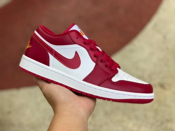 aj1 бело-красные low pure оригинальные баскетбольные кроссовки Air Jordan 1 Low Cardinal бело-красные низкие баскетбольные кроссовки AJ1 553558-607