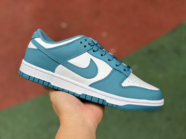 Женские белые голубые низкие кеды Dunk в стиле ретро Nike Dunk Low FJ0739-100