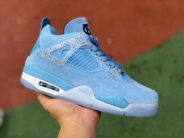 aj4 Синий университет Северной Каролины Air Jordan 4 AJ4 PE Эксклюзивный UNC для Университета Северной Каролины Blue