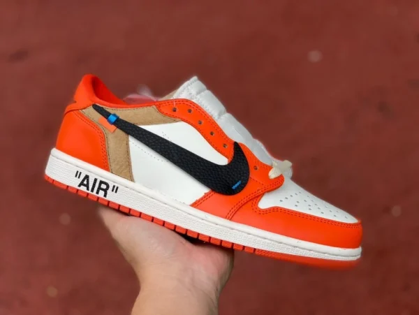 aj1ow шарнир белая пряжка сломанная низкая Air Jordan 1 x OFF-WHITE AJ1 OW шарнир низкий верх зазубрина черный носок cz0790-113