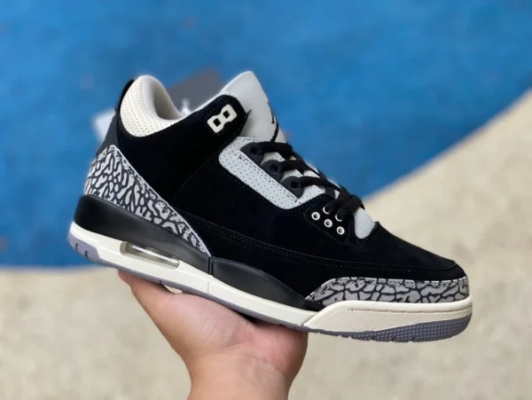 aj3 кокосовое молоко с черным узором Air Jordan 3 "Off Noir" ck9246-001