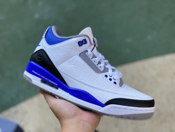 aj3 белый синий молния чистый оригинальный Air Jordan 3 AJ3 x фрагмент Хироши Фудзивара сустав большая молния DA3595-100