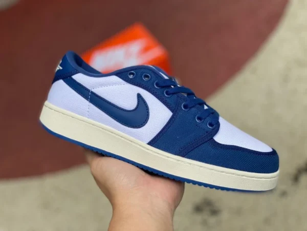 aj1ko бело-синие низкие мужские баскетбольные кроссовки Air Jordan 1 KO Low бело-синие с низким берцем в стиле ретро DX4981-103