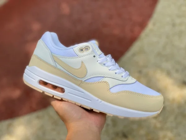 Max1 белый бежевый Nike/Nike Air Max 1 удобные амортизирующие повседневные спортивные кроссовки с низким верхом в стиле ретро FB5060-100