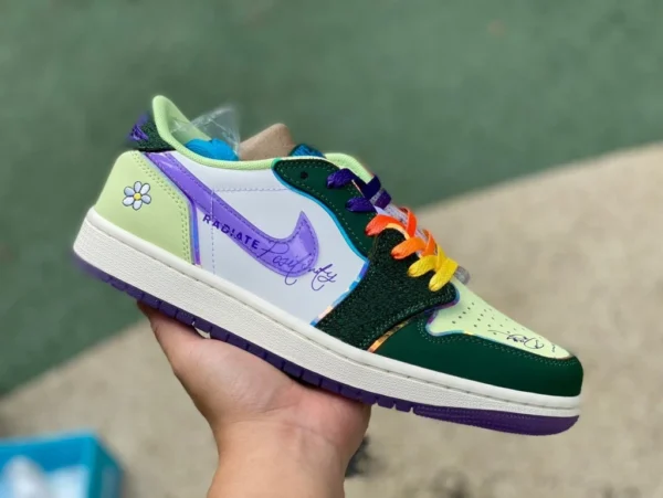 aj1 Charity Green Purple Low Air Jordan 1 Retro Low OG Charity DB Doernbecher 2023 FD9665-