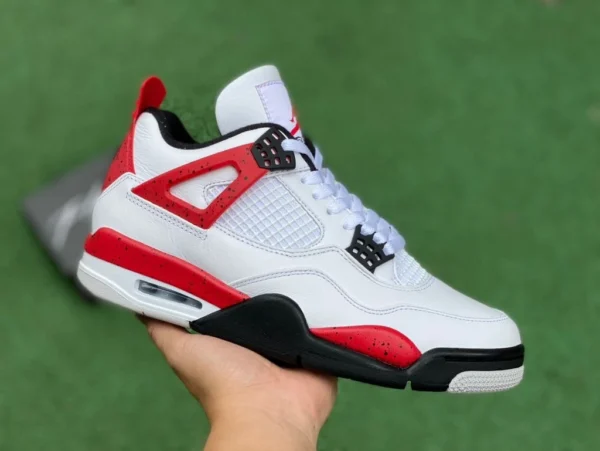 aj4 кусок белого и красного цемента, чистый оригинальный Air Jordan 4 «Red Cement», белый и красный цемент dh6927-161