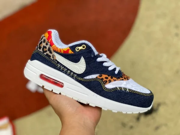 Темно-синие кроссовки Nike/Nike AIR MAX 1 PRM темно-синие джинсовые с воздушной подушкой FJ4452-432