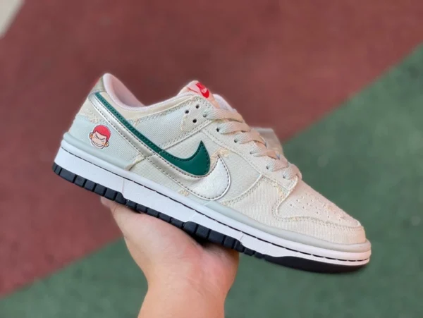 Dunk белая и зеленая дорожка из цветущей сакуры Nike SB Dunk Low Sakura деревянная тропинка рисово-бело-зеленый двойной крючок DZ2794-168