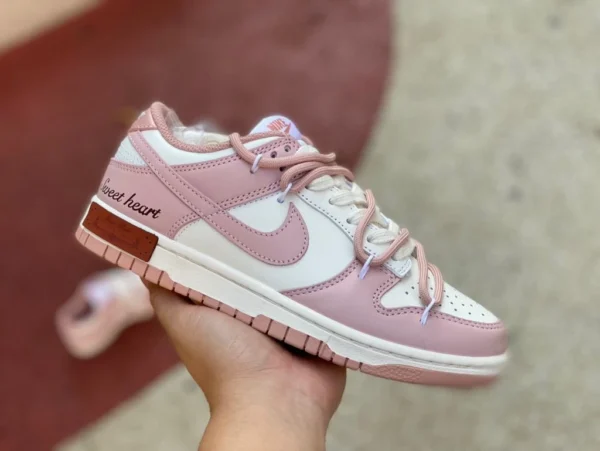 Женские кроссовки Nike Dunk Low Spd с ремешком розового цвета в стиле ретро, деконструированные розовые кроссовки в студенческом стиле с низким берцем dd1503-118