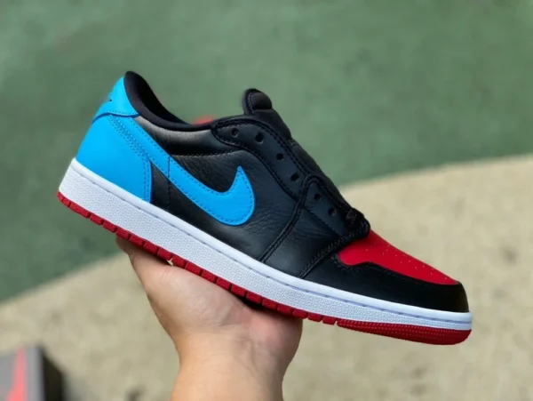 aj1 обратный полицейский фонарь low dg чистый оригинальный Air Jordan 1 Low OG AJ1 обратный полицейский свет черный красный синий баскетбольные кроссовки с низким верхом CZ0775-046