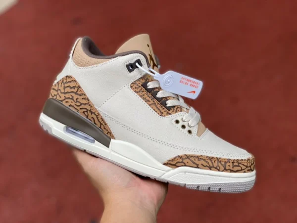 aj3 бело-коричневый с взрывным узором Air Jordan 3 "Palomino" AJ3 бело-коричневые баскетбольные кроссовки со средней посадкой в стиле ретро CT8532-102