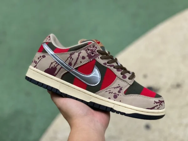 Низкие кроссовки Dunk серо-красные Raptors Nike Dunk SB Low Freddy Krueger мужские серо-красные 313170-202