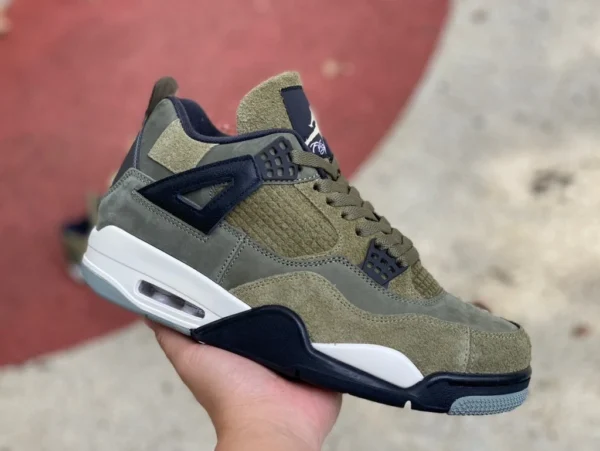 aj4 зеленый в стиле милитари с нашивкой G pure original Air Jordan 4 Craft «Оливковый» зеленый в стиле милитари AJ4 FB9927-200