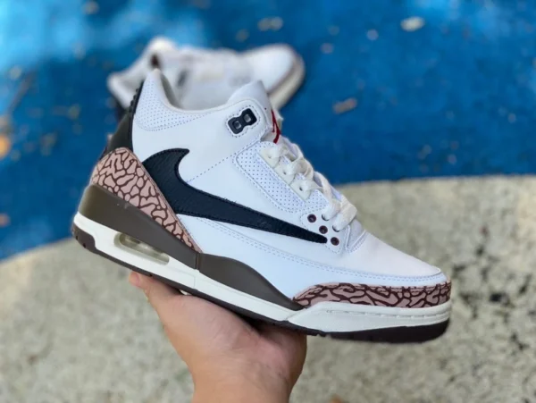 aj3 зубец бело-коричневый Air Jordan 3 x Travis Scott TS шарнирный наконечник 136064-168