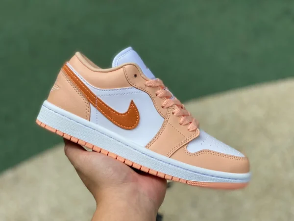 aj1 белый розовый оранжевый low pure оригинальные Air Jordan 1 Low AJ1 белые розовые оранжевые женские повседневные баскетбольные кроссовки с низким берцем в стиле ретро DC0774801