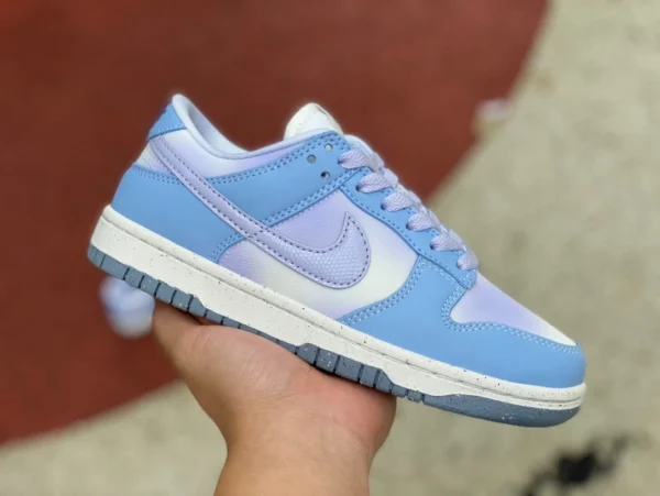 Dunk белые, синие, фиолетовые низкие кроссовки Nike Dunk Low Nike, белые, синие, фиолетовые, с бриллиантами, низкие кроссовки в стиле ретро, повседневная обувь FN0323400