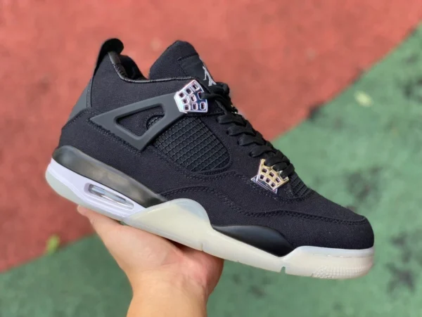 aj4 черный холст с прозрачной подошвой Air Jordan 4 Retro Eminem Carhartt ретро баскетбольные кроссовки 136863