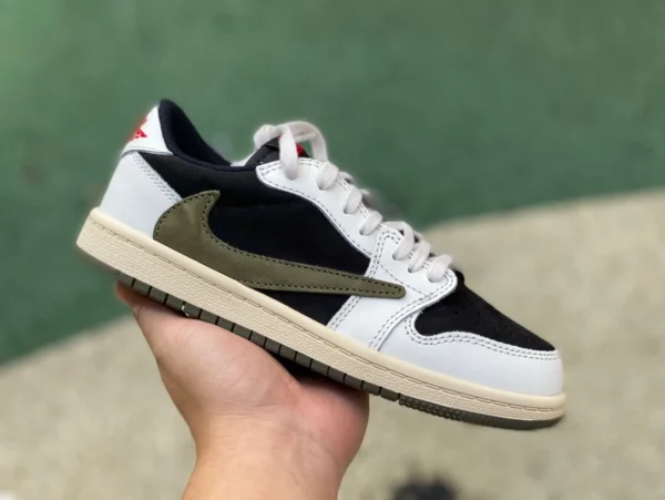 aj1 barb low оливково-зеленый Travis Scott x Jordan Air Jordan 1 Low Medium Olive совместная модель черно-зеленый