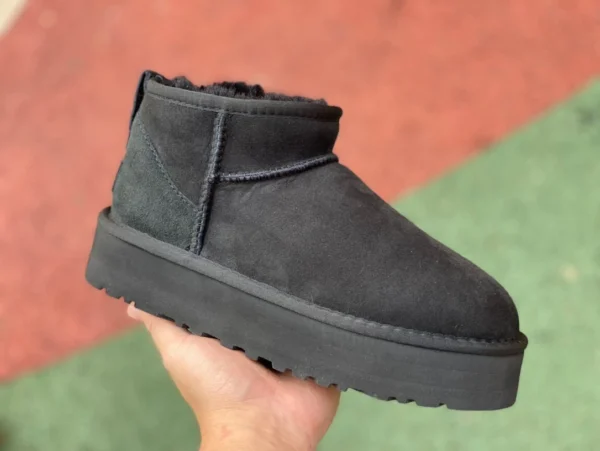 Хлопковые туфли UGG, черные замшевые UGG Tasman на толстой подошве, простые повседневные модные хлопковые тапочки для женщин