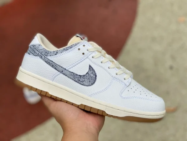 Dunk из стираного денима Nike DunkLowWashedDenim износостойкие низкие кроссовки из стираного денима FN6881100