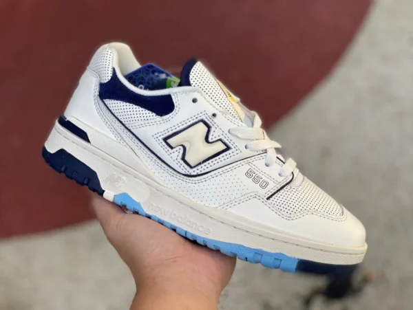 NB550 рисовый бело-синий чистый оригинальный New Balance 550 серии мужские и женские баскетбольные кроссовки в одном стиле в стиле ретро BB550A3