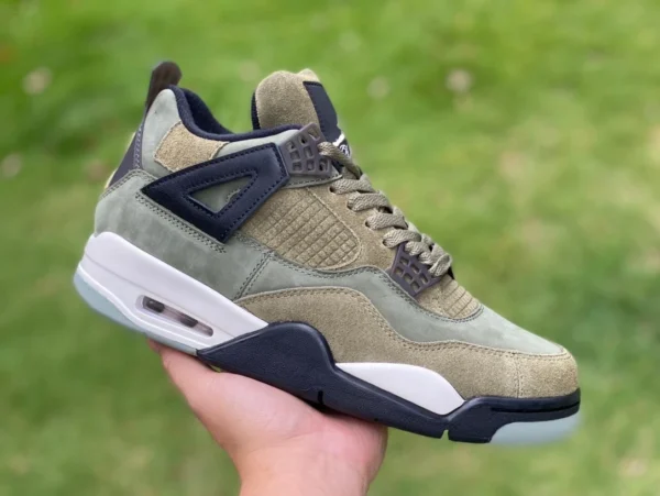 aj4 зеленый в стиле милитари с нашивкой и чистый оригинал Air Jordan 4 Craft оливковый в стиле милитари AJ4 FB9927200