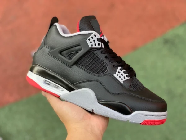 aj4 черно-красные кожаные Air Jordan 4 "Bred Reimagined" FV5029-006