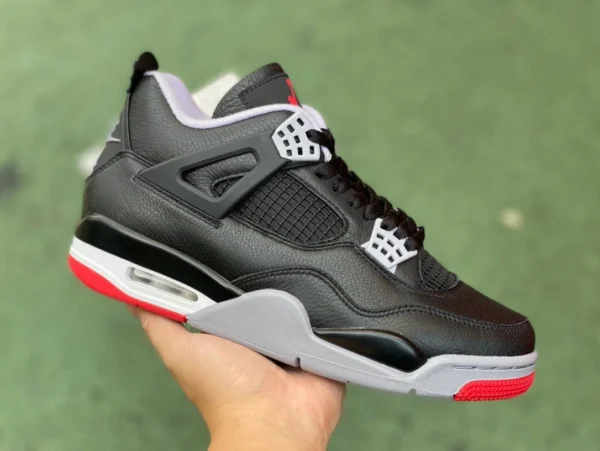 aj4 черные и красные кожаные кроссовки Air Jordan 4 "Bred Reimagined" FV5029-006