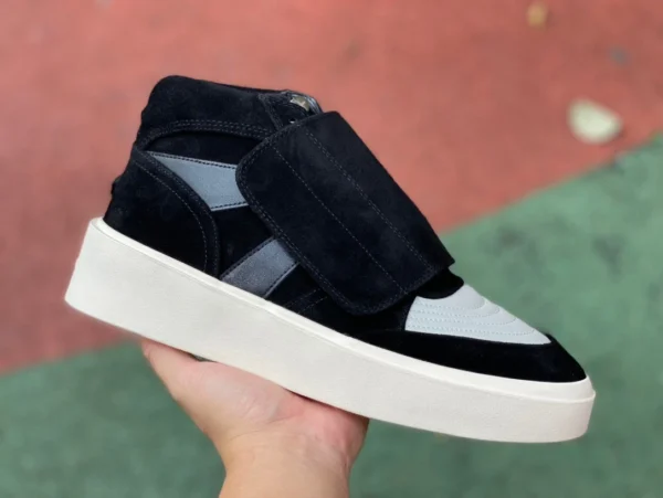 Мужские повседневные кроссовки Fear of God Skate Mid "interstellar Gum" черного и серого цвета Fog Mid-top