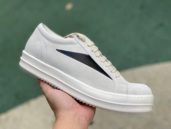 RO white low s2 pure original модные низкие кеды RICK OWENS из цельнозерновой телячьей кожи