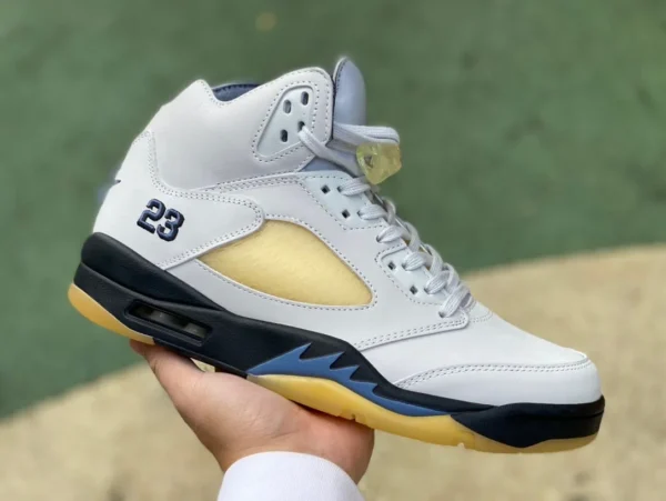 aj5amm белый синий черный окисление и чистый оригинал A MA MANIERE x Air Jordan 5 AJ5 AMM совместные черно-белые синие баскетбольные кроссовки с окислением FZ5758-004