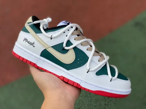 Бело-зеленые низкие кеды с ремешком Dunk Nike Dunk Low FD9762-061