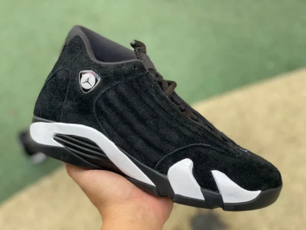 aj14 black and white panda Air Jordan 14 AJ4 черно-белые амортизирующие баскетбольные кроссовки среднего размера в стиле ретро 487471-016