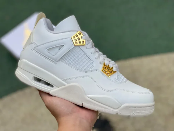 aj4 золотая пряжка белая s2 pure original Air Jordan 4 "металлическое золото" AQ9129-170