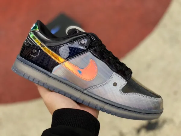 Dunk черно-серый лазер Nike Dunk Low "Hyperflat" серо-желтые повседневные кроссовки FV3617-001