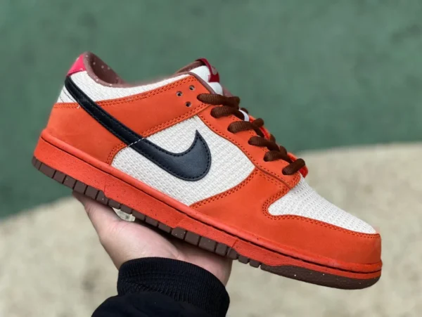 Кроссовки Dunk оранжевый белый черный чистый оригинальные низкие кеды Nike Dunk SB Low Premium "Un-Hemp" оранжевые 313170-101