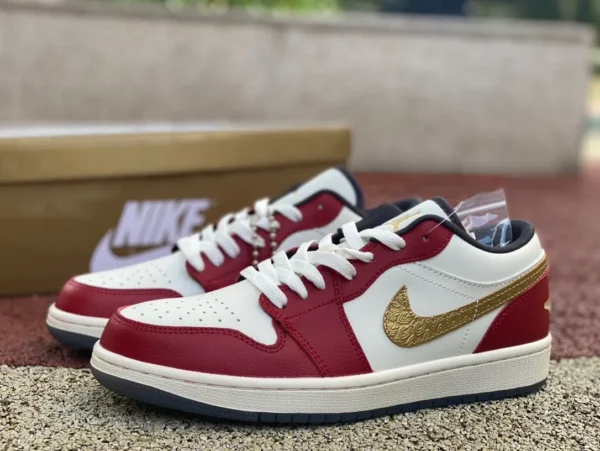 aj1 Year of the Dragon белые и красные низкие мужские кроссовки Air Jordan 1 Low CNY AJ1 белые и красные низкие мужские кроссовки Year of the Dragon FJ5735-100