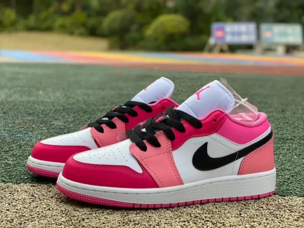 aj1 женские низкие баскетбольные кроссовки с красной и розовой строчкой Air Jordan 1 low AJ1 с низкой красной и розовой строчкой 553560-162