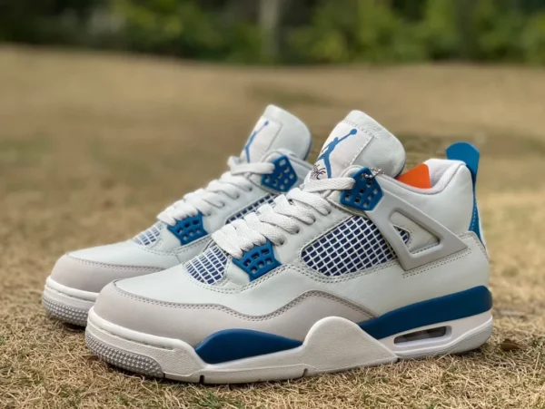 aj4 бело-синий T1 чистый оригинал A Jordan Air Jordan 4 "Military Blue" 2024 бело-синяя копия FV5029-141