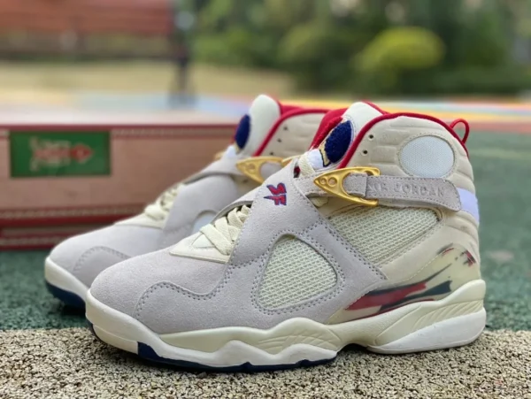 aj8 бело-красные высокие кроссовки SoleFly x Jordan Air Jordan 8 AJ8 FJ2850-107